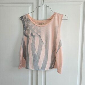Vintage American Eagle Loose Crop Flag Tank, Size Small